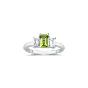   00 Ct Peridot & Diamond Three Stone Ring in Platinum 10.0 Jewelry