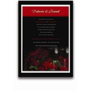   Wedding Invitations   Red Roses & Red Wine