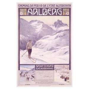  Arlberg Alpine Snow Ski Giclee Poster Print, 44x60