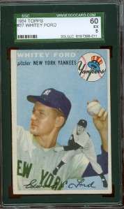 1954 Topps #37 Whitey Ford (HOF) Yankees SGC 60 308 011  