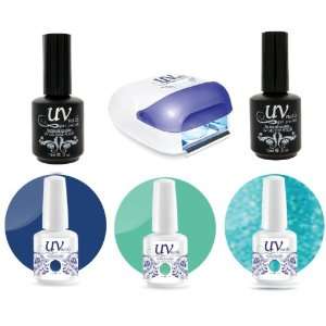  UV Nails Gel Uv Lamp Pro + Base & Top Coat + 3 polishes 