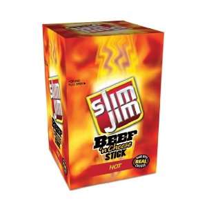 Slim Jim Hot Beef N Cheese Sticks (Pack of 18)  Grocery 