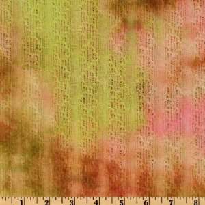 54 Wide Sweater Knit Open Weave Tie Dye Lime/Pink Fabric 