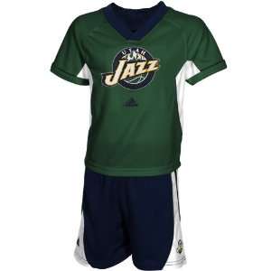  Utah Jazz Toddler Green Navy Blue Mesh T Shirt & Shorts Set Sports
