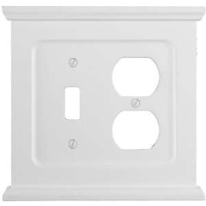  Mantel White Wood   1 Toggle / 1 Duplex Outlet Wallplate 