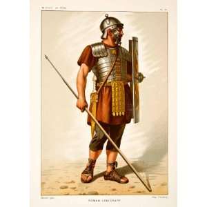 1890 Chromolithograph Ancient Roman Legionary MIlitary 