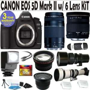 Canon EOS 5D Mark II 6 Lens Deluxe Kit with Sigma 28 70 F2.8 4 DG Lens 