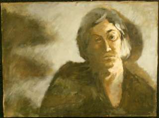 NY Woman Artist Bust Legnth Portrait Woman Oil 1970s  