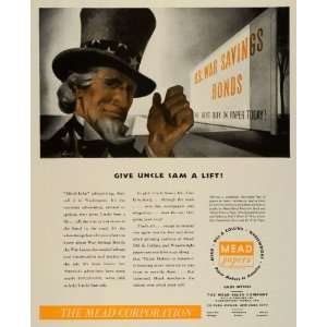   WWII War Bonds Uncle Sam Gough Art   Original Print Ad