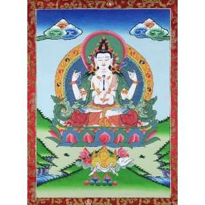  Avalokiteshvara Tibetan Buddhist Thangka 