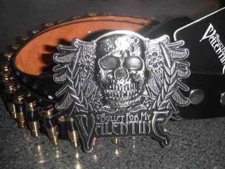 BULLET FOR MY VALENTINE Skull crest buckle with BULLET leather belt 