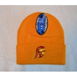 USC Trojans Yellow Beanie Hat   NCAA Cuffed Winter Knit Cap  