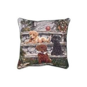 Labrador Puppies Dog Animal Decorative Throw Pillow 17 x 17 