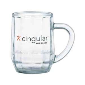  Haworth   Clear glass optic mug with paneled sides, 10 oz 