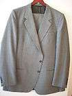 Mens Luxury Suit HALSTON 46XL Gray 100% Pure Fine Woven Luxury Wool