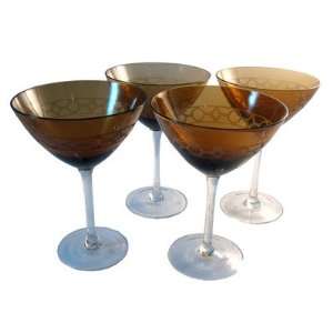 Amber Gazebo Martini Glasses 