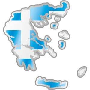  Greece Greek Hellenic Republic map flag car bumper sticker 
