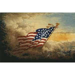  AMERICAN US FLAG CIVIL WAR 1865 VINTAGE POSTER CANVAS 