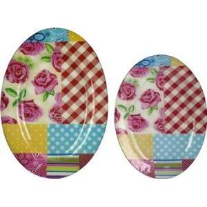 Country Fair Patchwork Serving Trays   Set of 2