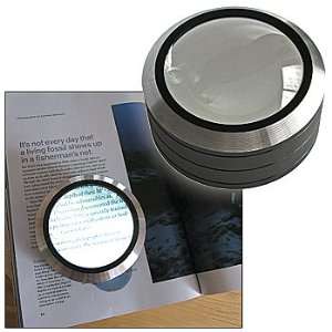 LED Lighted Magnifier Paperweight Reading Device with Lens Cleaning 