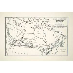  Lithograph Vintage Canada Railroad Railway 1900s Map Alberta Quebec 