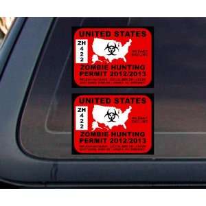   States Zombie Hunting Permit 2012 (Bumper Sticker) 