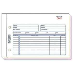  Invoice Form, 3 Part, Carbonless, Invoice, 5 1/2x7 7/8   3 