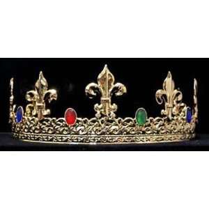  Mens Kings Gold Plated Crystal accent Pagaent Crown 