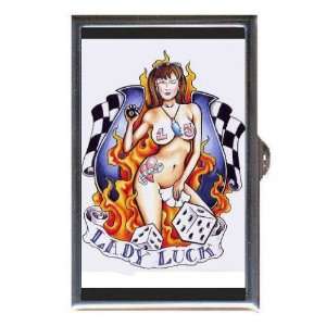Lady Luck Tattoo Gambling Sexy Coin, Mint or Pill Box Made in USA