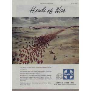  Herds of War  1944 Santa Fe Railroad AD, A1430 