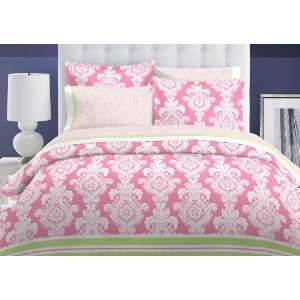  Tommy Hilfiger Kimberly Quilt Set, Full/Queen   Coral pink 