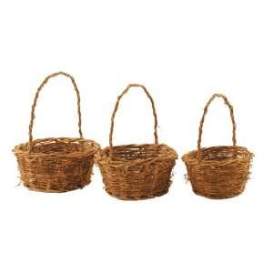  Wald Imports Unpeeled Willow Baskets, Set of 5