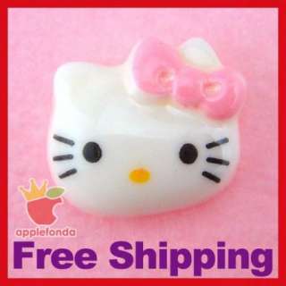 Q109 Lucite Flatback charm bead Kitty head (5 pcs)  