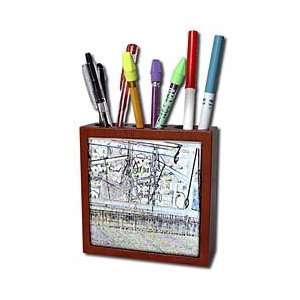   Book Finish With Tons of Detail   Tile Pen Holders 5 inch tile pen