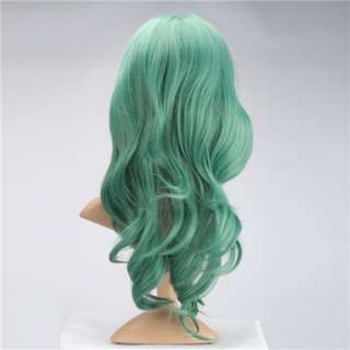 Fashion Anime Blue Green Long Curly Wig cosplay Wigs  