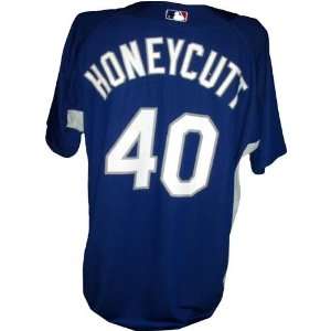 Rick Honeycutt #40 2008 Dodgers Game Used Batting Practice Blue Jersey 