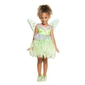 Disney Tinkerbell Toddler Dress Costume Size 2T 4T Removable Fairy 