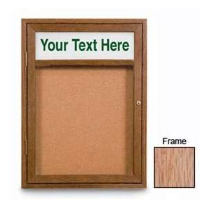  24 X 36 1 Door Non Illuminated Corkboard With Header And 