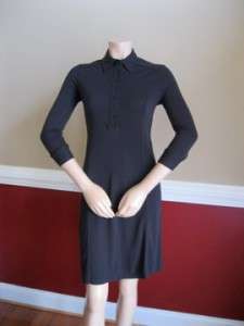 Ann Taylor Black Jersey Long Sleeved Career Dress 2 P  