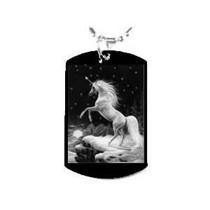 Unicorn Horse Dogtag Pendant Necklace w/Chain and Giftbox