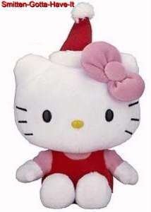 SANRIO 50th Ann NEW Hello Kitty Santa HAT PLUSH Doll Great Gift Idea 