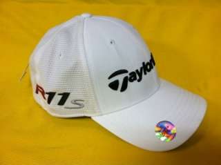 NEW 2012 TaylorMade TOUR CAGE R11S RBZ Fitted Golf Hat L/XL WHITE D18 