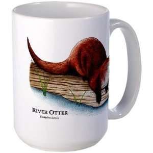  Northern River Otter Art Large Mug by  