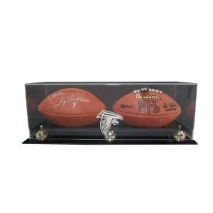 Atlanta Falcons Double Football Display with Gold Risers  