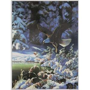   Eagle in Winter Scene   Poster by Michelle Mara (6x8)