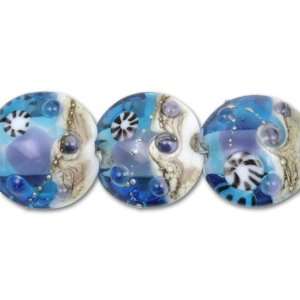  Clear/Blue Under The Sea Disc Beads (7pcs) Electronics