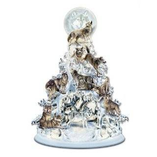 The Legend Of The White Wolf Sculpted And Illuminated Tabletop Tree 