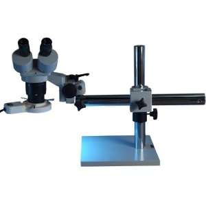   80X Binocular Single Bar Boom Stand Stereo Microscope with Ring Light