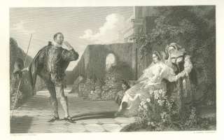 genuine antique engraving titled malvolio published in the london art 