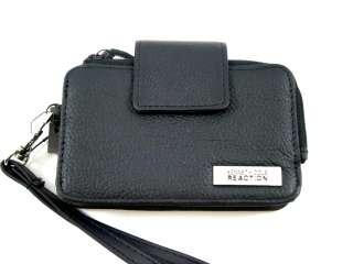 Kenneth Cole Reaction Women Black Cell Phone Tab Card Case Wristlet 